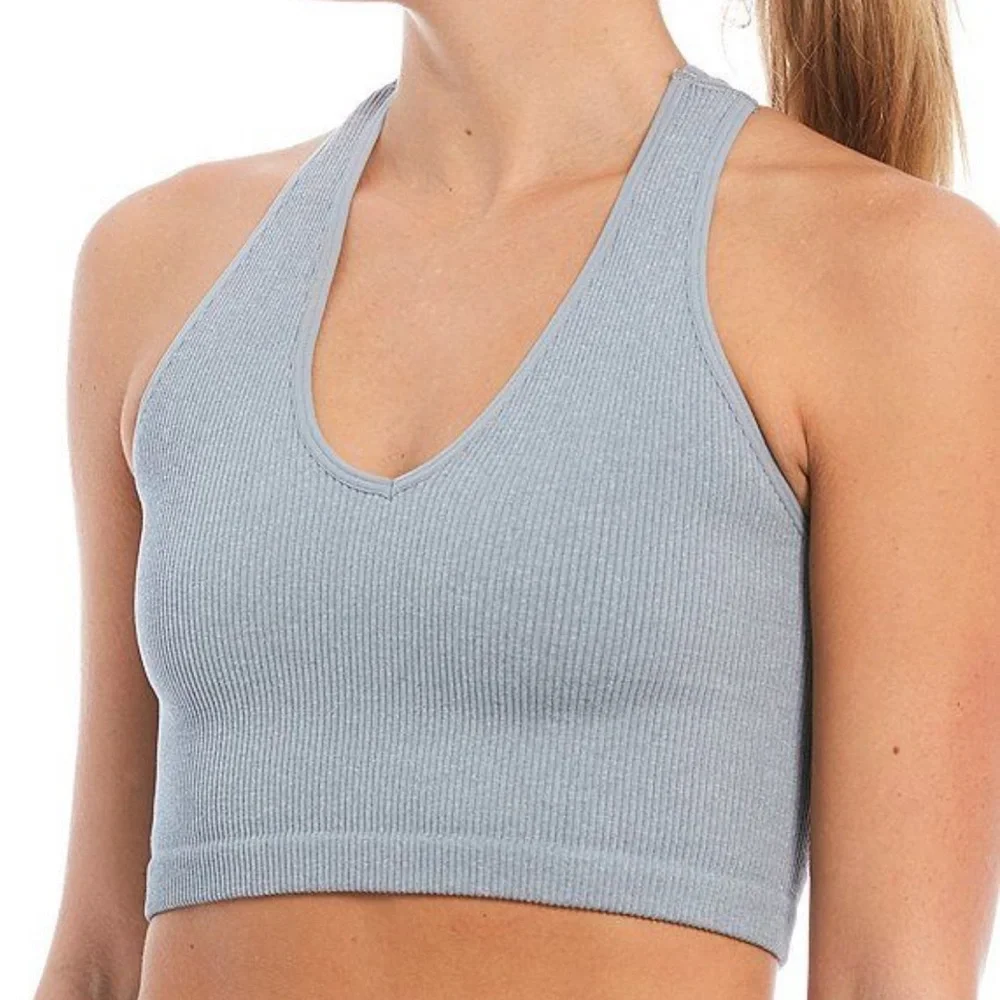 Free People Blue Cropped Bra Top Size XL